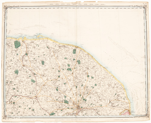 antique map of England, Wales and Scotland Railways and Stations Cruchley 1862